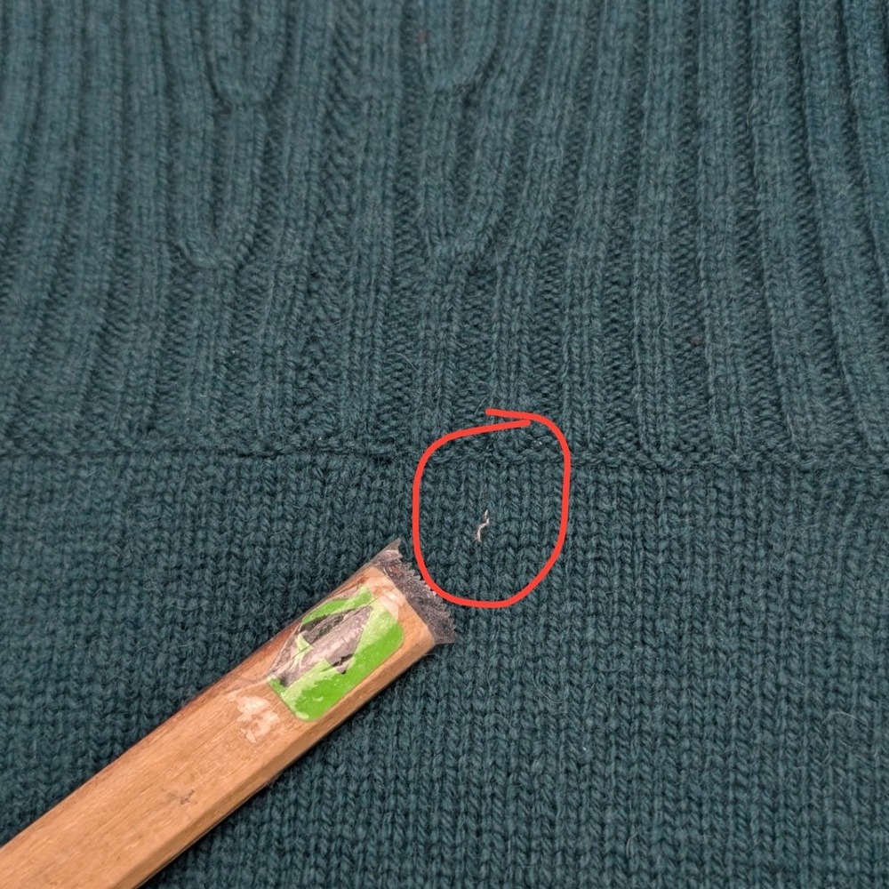 Banana Republic Cashmere Sweater Womens S Green Cable Knit Turtleneck Button - Picture 3 of 9